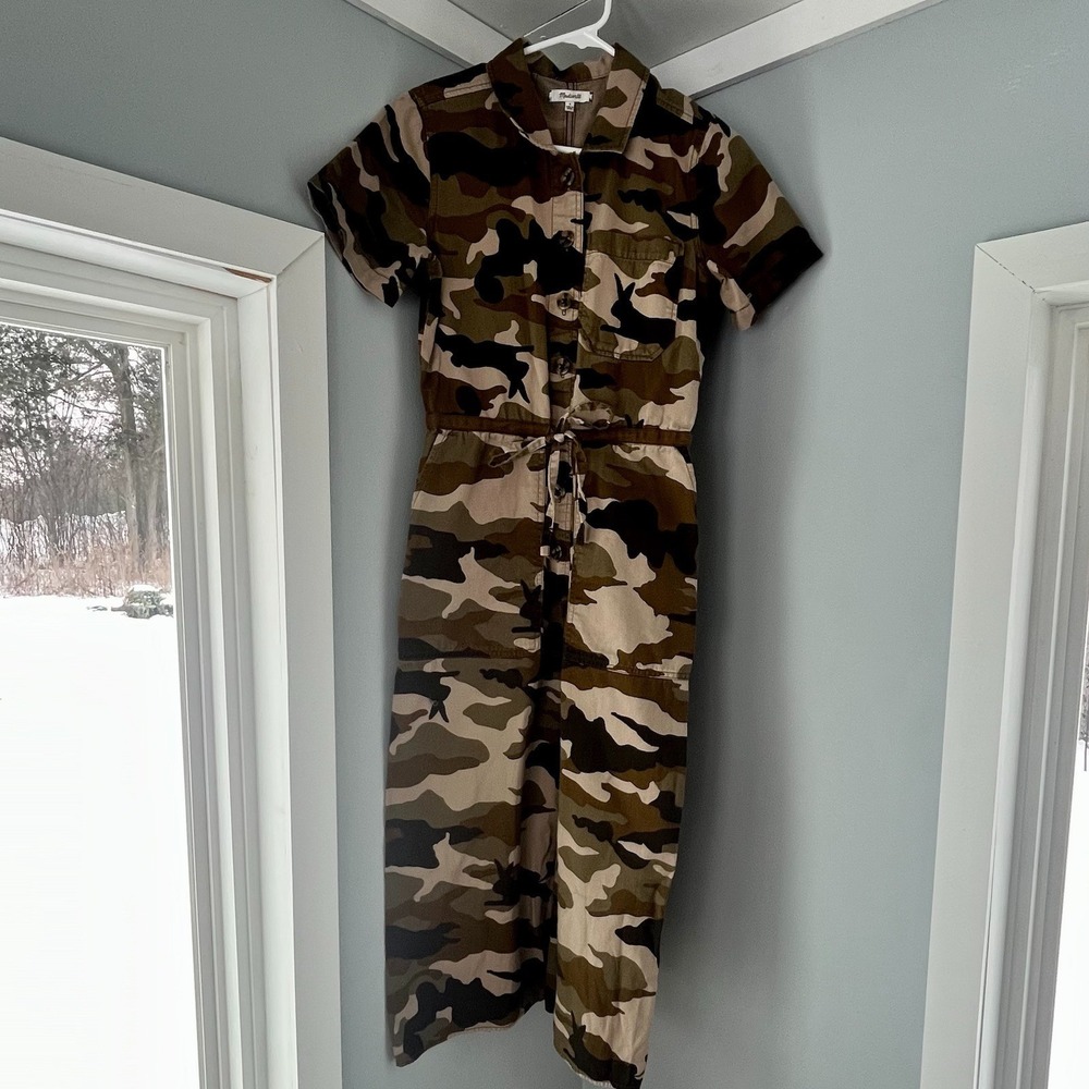 Madewell Wide-Leg‎ Utility Jumpsuit in Cottontail Camo Size 4 - Picture 3 of 9